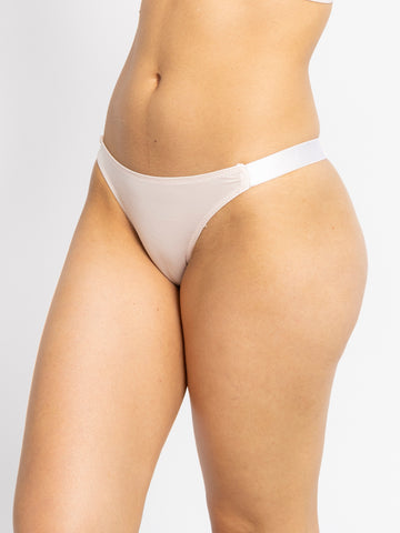 Nude Solid Low-Rise Thongs Brief