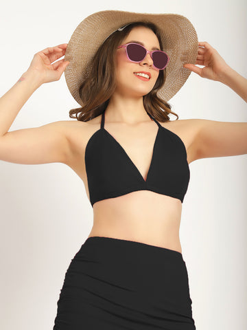 Solid Black Swim Bikini Set
