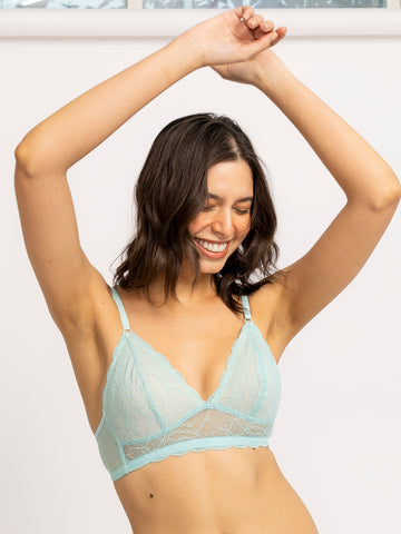 Turquoise Blue Self Design Full Coverage All Day Comfort Everyday Bralette Bar