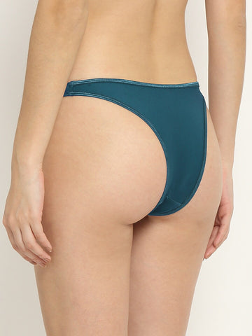 Teal-Green Self-Design Thongs
