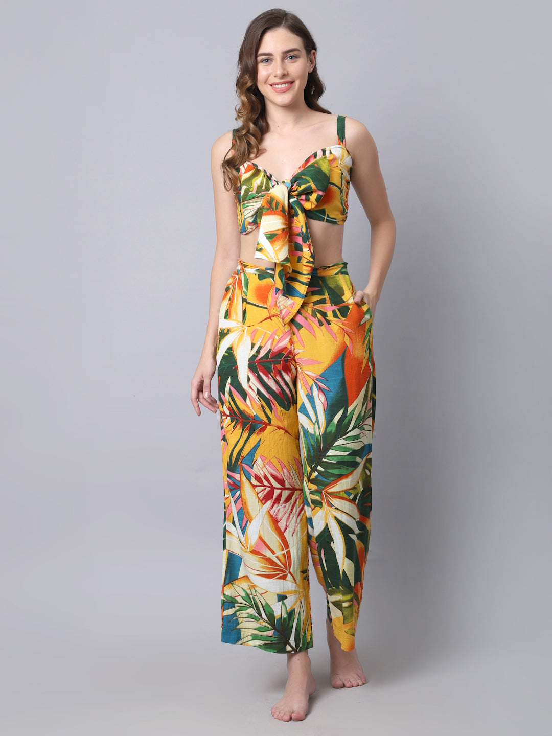 Yellow Tropical Co-ord Set