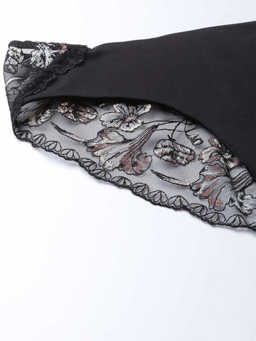 Black Bikini Briefs with Embroidered Detail - EROTISSCH by AAKAR Intimates pvt. ltd.