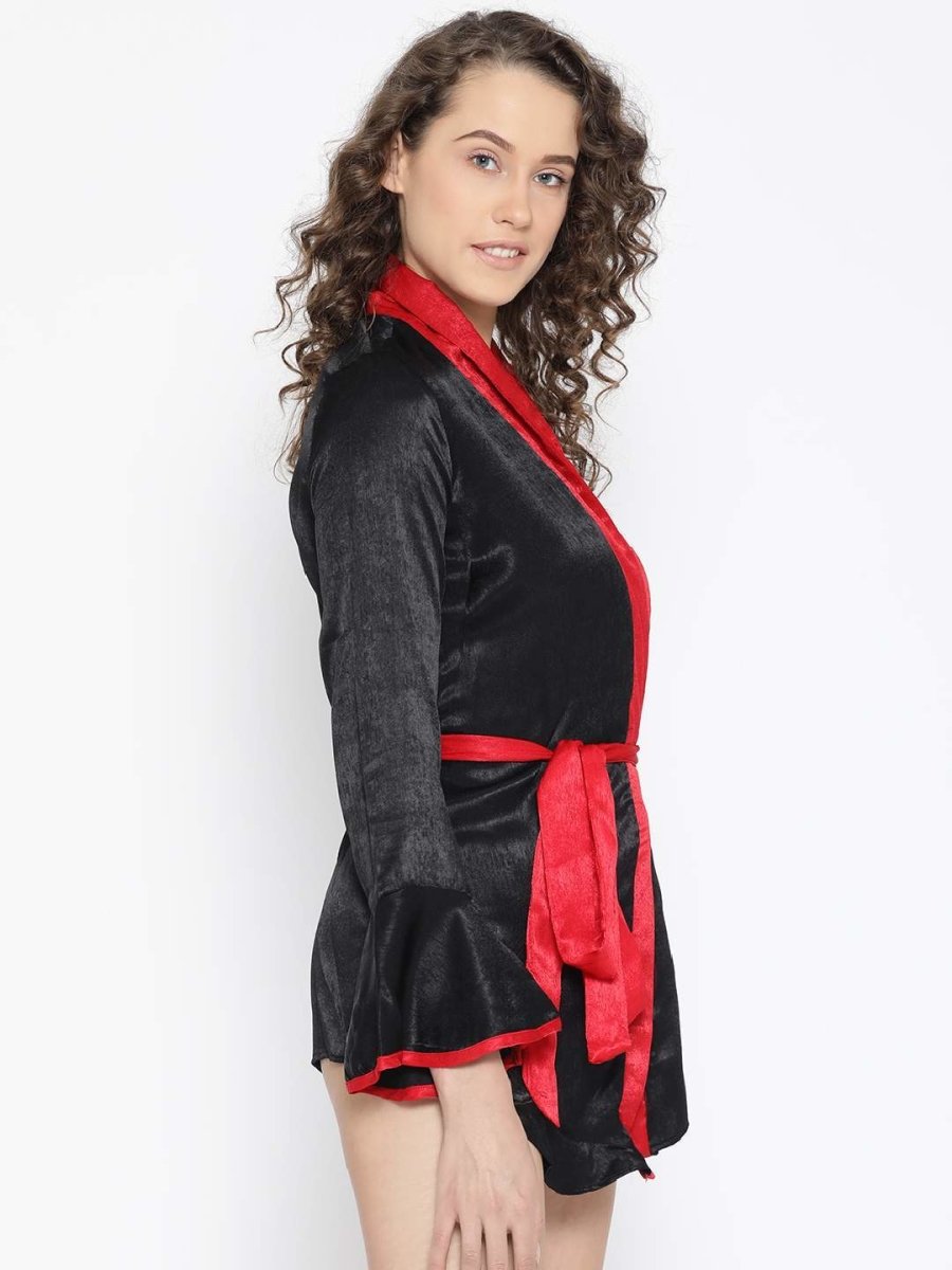 Open-Front Robe with Contrast Panel - EROTISSCH by AAKAR Intimates pvt. ltd.