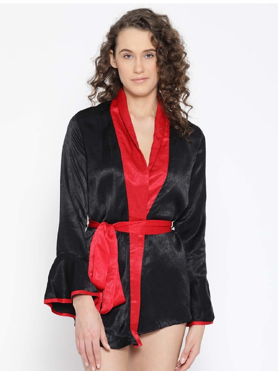 Open-Front Robe with Contrast Panel - EROTISSCH by AAKAR Intimates pvt. ltd.