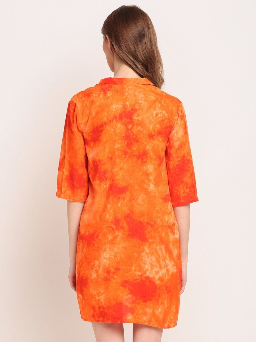 Orange Tie-Dye Robe & Shorts Set - EROTISSCH by AAKAR Intimates pvt. ltd.