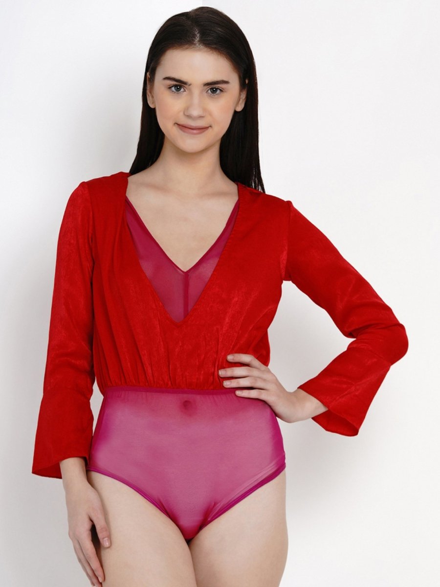 Red and pink Bodysuit - EROTISSCH by AAKAR Intimates pvt. ltd.