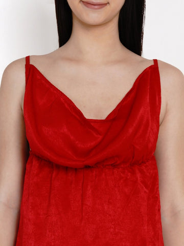 Red Cowl Dress - EROTISSCH by AAKAR Intimates pvt. ltd.