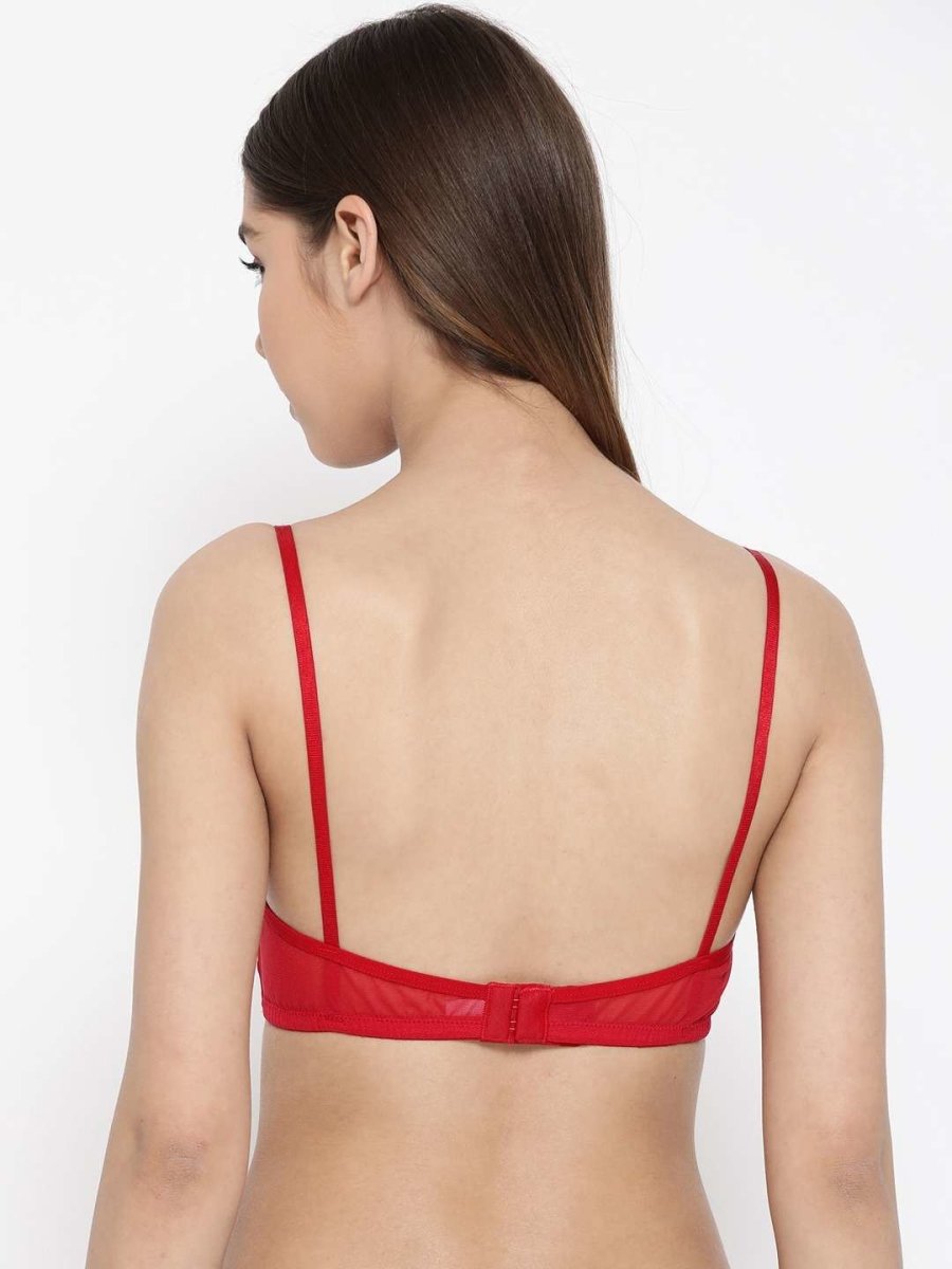 Red Solid Non-Wired Non Padded Everyday Bra - EROTISSCH by AAKAR Intimates pvt. ltd.