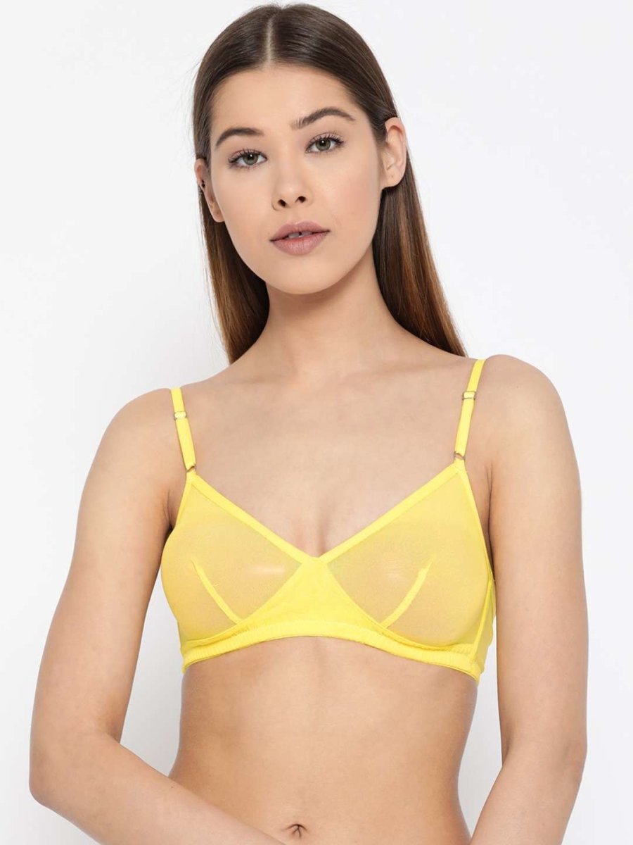 Yellow Solid Non-Wired Non Padded Everyday Bra - EROTISSCH by AAKAR Intimates pvt. ltd.