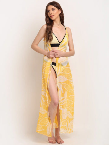 Yellow Tropical Wrap Dress - EROTISSCH by AAKAR Intimates pvt. ltd.